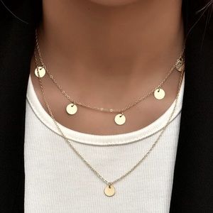 Gold Coin Layered Necklace